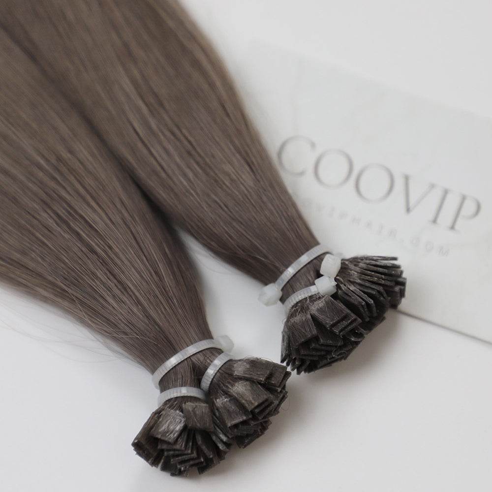 K Tip Extensions Double Drawn Flat Tip #8.1 Natural Ash Blonde Hair 50g - Cooviphair