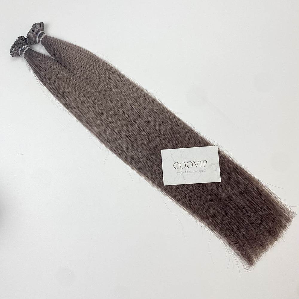 K Tip Extensions Double Drawn Flat Tip #8.1 Natural Ash Blonde Hair 50g - Cooviphair