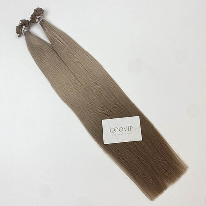 K Tip Extensions Double Drawn Flat Tip #9.1 Light Ash Blonde Hair 50g - Cooviphair