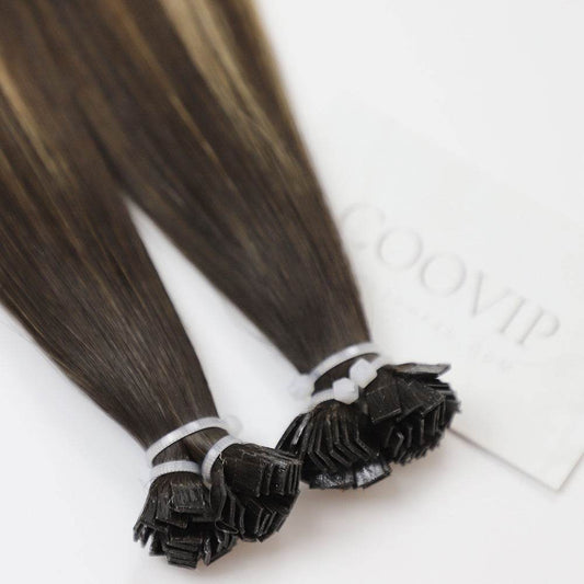 K Tip Extensions Double Drawn Flat Tip Balayage Hair #B2/4/27 Hair 50g - Cooviphair