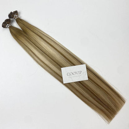 K Tip Extensions Double Drawn Flat Tip Balayage Hair #B8/22 Hair 50g - Cooviphair