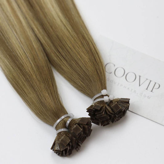 K Tip Extensions Double Drawn Flat Tip Balayage Hair #B8/22 Hair 50g - Cooviphair