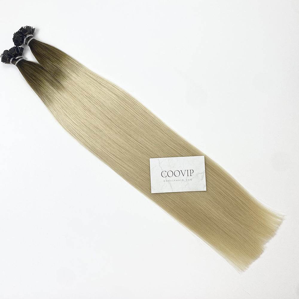 K Tip Extensions Double Drawn Flat Tip Ombre Hair #T4/60 Hair 50g - Cooviphair