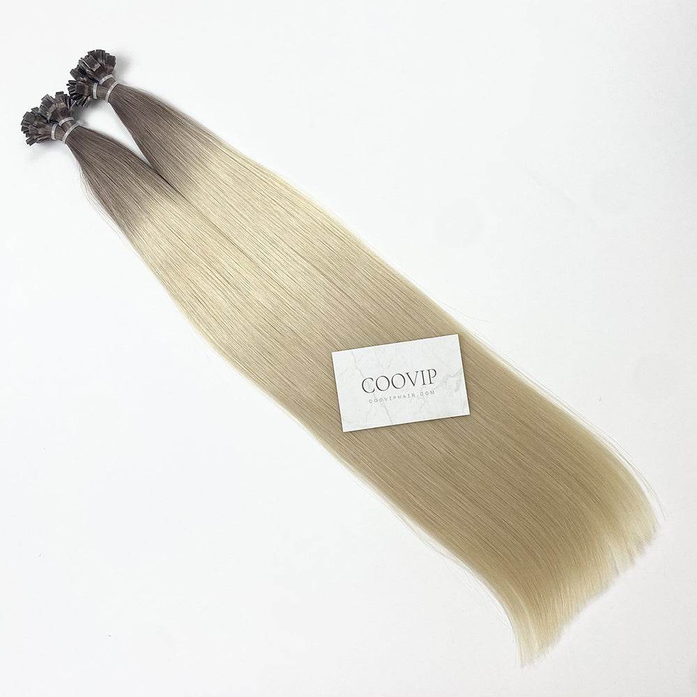 K Tip Extensions Double Drawn Flat Tip Ombre Hair #T8.1/60A Hair 50g - Cooviphair