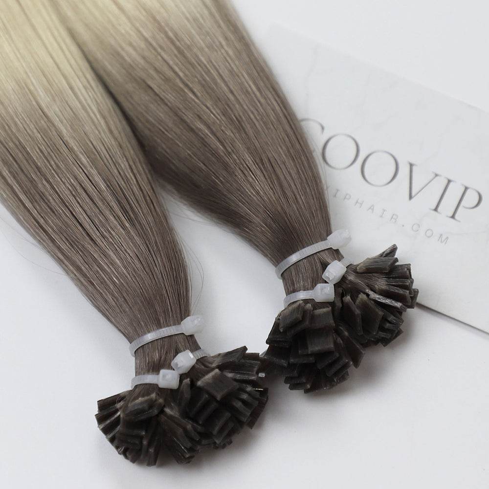 K Tip Extensions Double Drawn Flat Tip Ombre Hair #T8.1/60A Hair 50g - Cooviphair