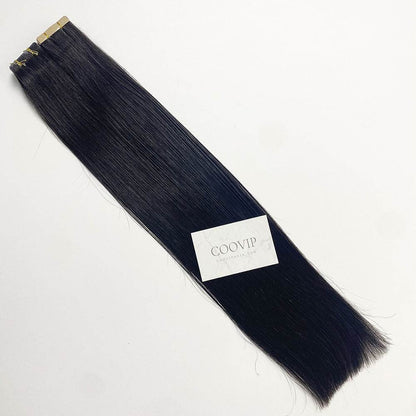 Invisible Tape in Extensions Double Drawn #1B Natural Black Hair 100g - Cooviphair