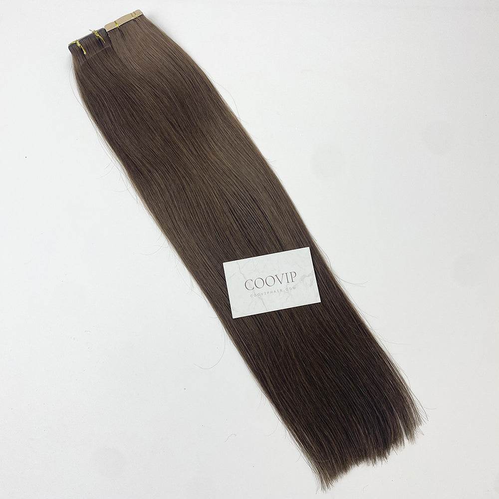 Invisible Tape in Extensions Double Drawn #4 Chocolate Brown Hair 100g - Cooviphair