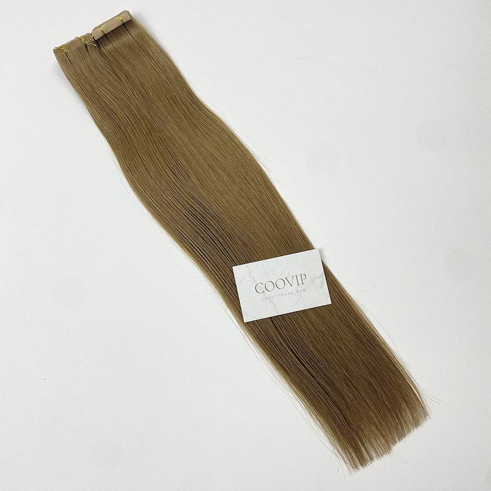 Invisible Tape in Extensions Double Drawn #8 Light Chestnut Brown Hair 100g - Cooviphair