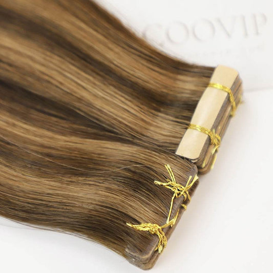 Invisible Tape in Extensions Double Drawn Piano Color #P2/6 100g - Cooviphair