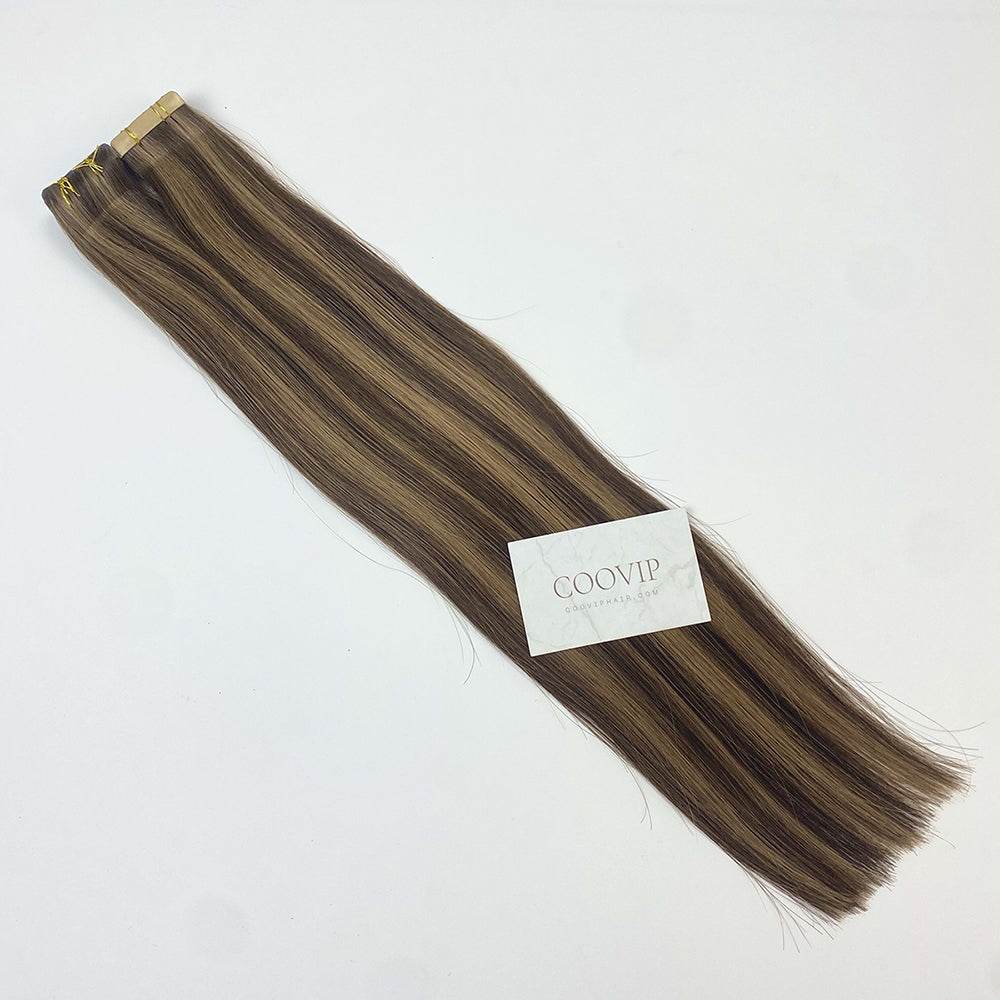 Invisible Tape in Extensions Double Drawn Piano Color #P2/6 100g - Cooviphair