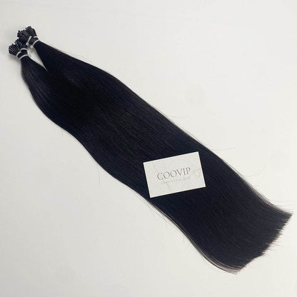 I Tip Extensions Double Drawn #1B Natural Black Hair 50g - Cooviphair