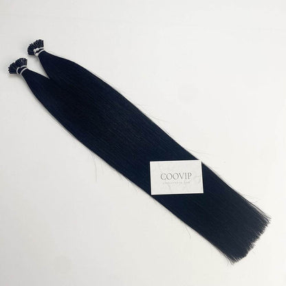 I Tip Extensions Double Drawn #1 Jet Black Hair 50g - Cooviphair