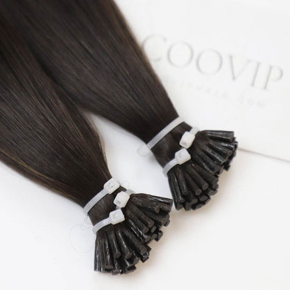 I Tip Extensions Double Drawn #2 Dark Chocolate Brown Hair 50g - Cooviphair