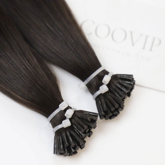 I Tip Extensions Double Drawn #2 Dark Chocolate Brown Hair 50g - Cooviphair