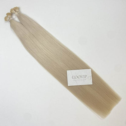 I Tip Extensions Double Drawn #60A Light Platinum Blonde Hair 50g - Cooviphair