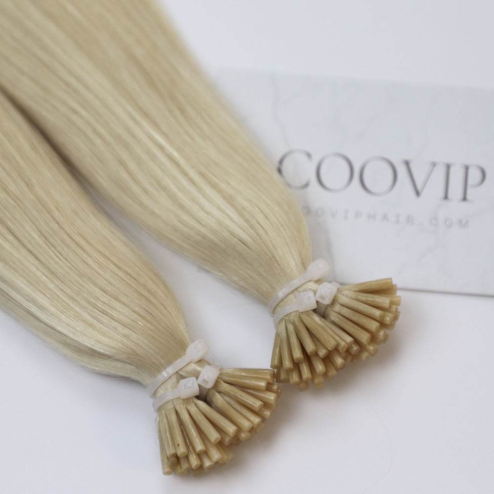 I Tip Extensions Double Drawn #60 Platinum Blonde Hair 50g - Cooviphair