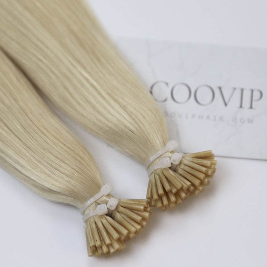I Tip Extensions Double Drawn #60 Platinum Blonde Hair 50g - Cooviphair