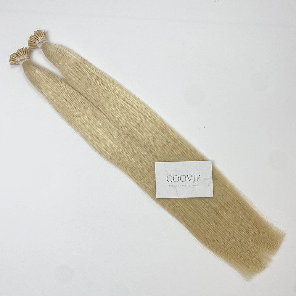 I Tip Extensions Double Drawn #60 Platinum Blonde Hair 50g - Cooviphair