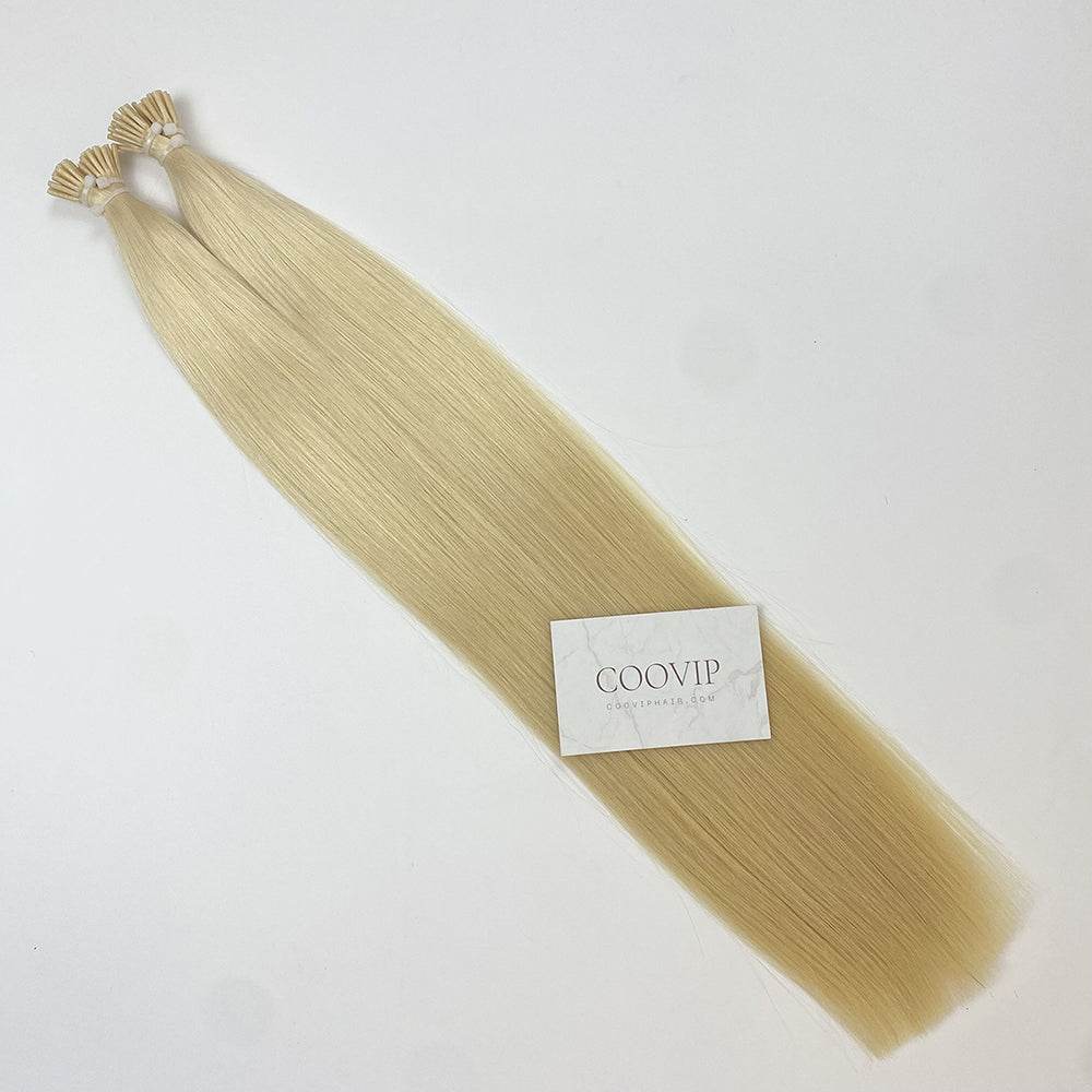 I Tip Extensions Double Drawn #613 Bleach Blonde Hair 50g - Cooviphair
