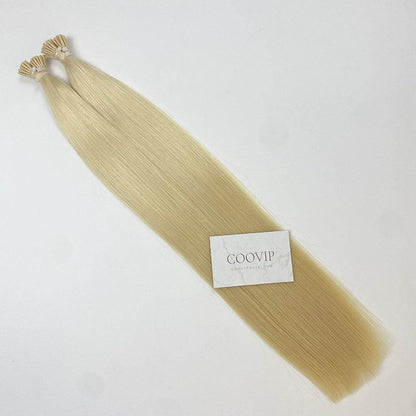 I Tip Extensions Double Drawn #613 Bleach Blonde Hair 50g - Cooviphair