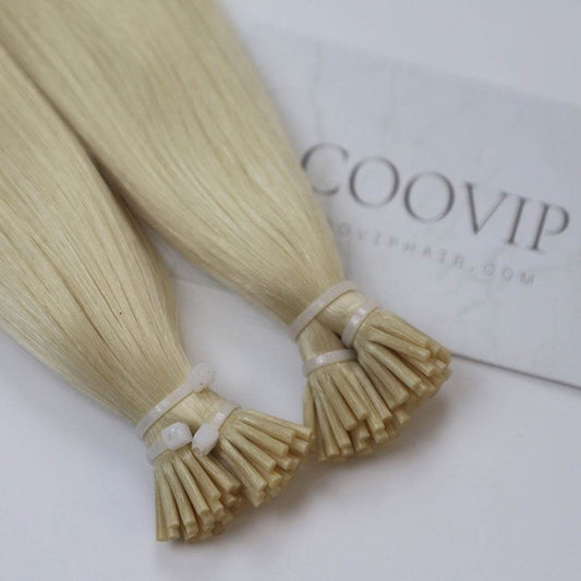 I Tip Extensions Double Drawn #613 Bleach Blonde Hair 50g - Cooviphair
