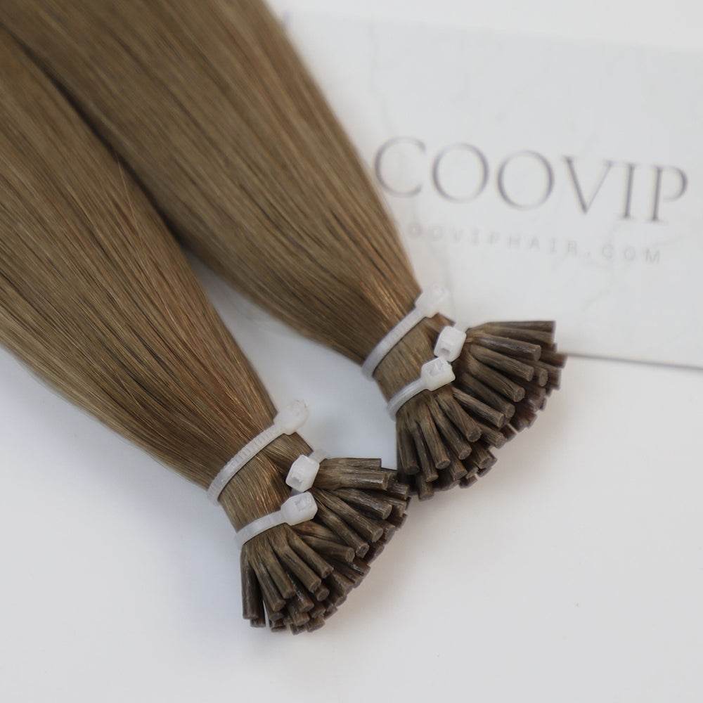 I Tip Extensions Double Drawn #6 Medium Chestnut Brown Hair 50g - Cooviphair