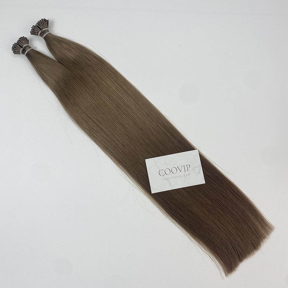 I Tip Extensions Double Drawn #6 Medium Chestnut Brown Hair 50g - Cooviphair