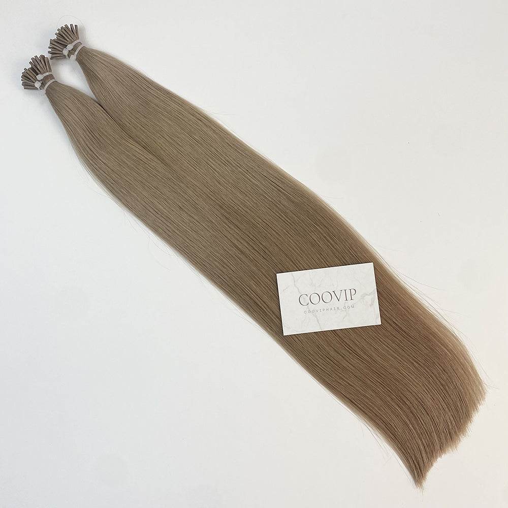 I Tip Extensions Double Drawn #9.1 Ash Light Blonde Hair 50g - Cooviphair