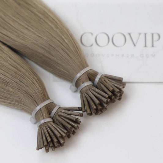 I Tip Extensions Double Drawn #9.1 Ash Light Blonde Hair 50g - Cooviphair