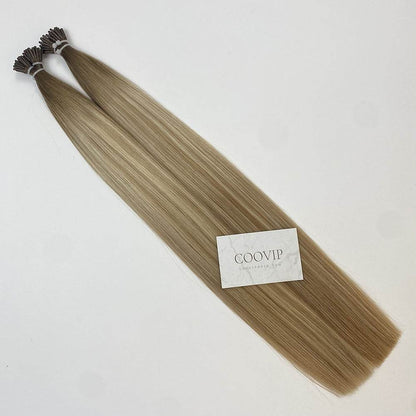 I Tip Extensions Double Drawn Balayage Hair #B6/18/60 50g - Cooviphair