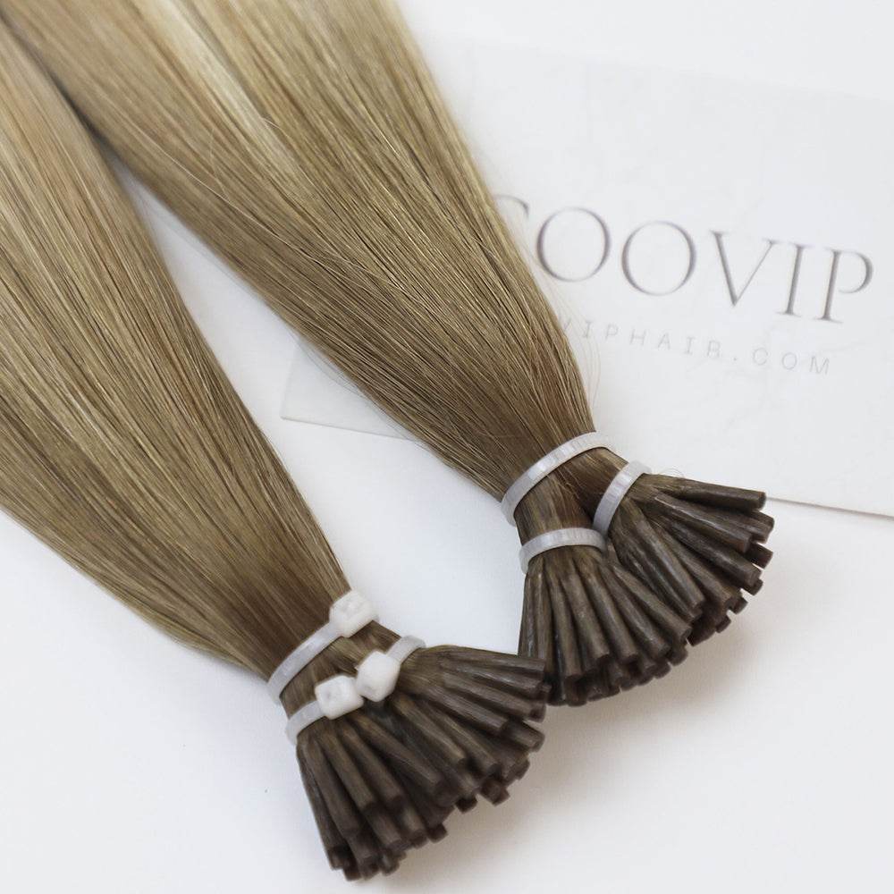 I Tip Extensions Double Drawn Balayage Hair #B6/18/60 50g - Cooviphair
