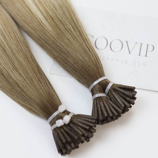 I Tip Extensions Double Drawn Balayage Hair #B6/18/60 50g - Cooviphair