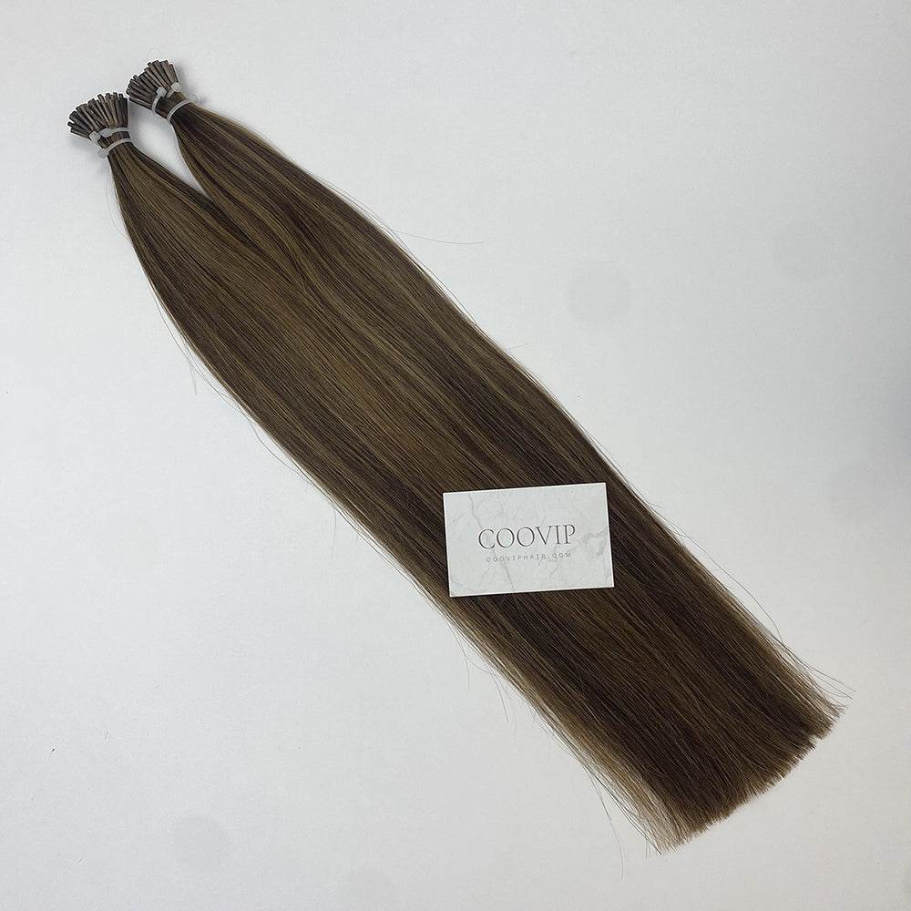 I Tip Extensions Double Drawn Piano Color Hair #P4/8 50g - Cooviphair