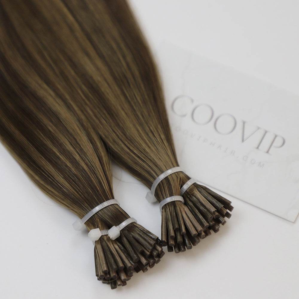 I Tip Extensions Double Drawn Piano Color Hair #P4/8 50g - Cooviphair