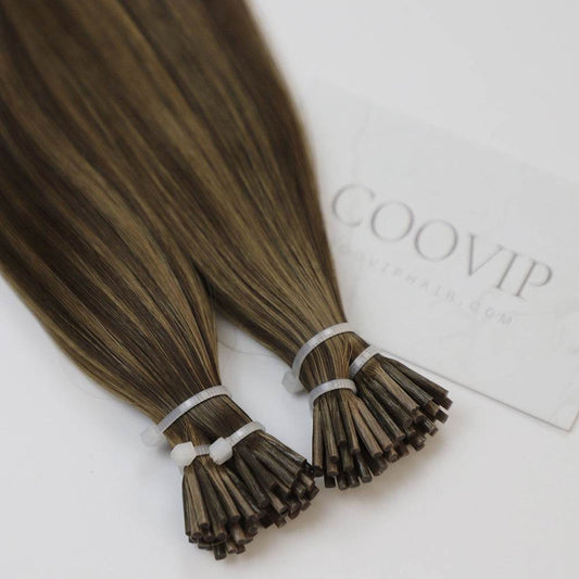 I Tip Extensions Double Drawn Piano Color Hair #P4/8 50g - Cooviphair