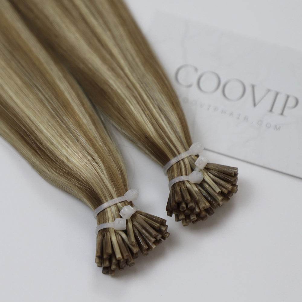 I Tip Extensions Double Drawn Piano Color Hair #P8/613 50g - Cooviphair
