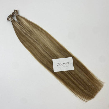 I Tip Extensions Double Drawn Piano Color Hair #P8/613 50g - Cooviphair