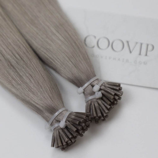 I Tip Extensions Double Drawn Silver Hair 50g - Cooviphair