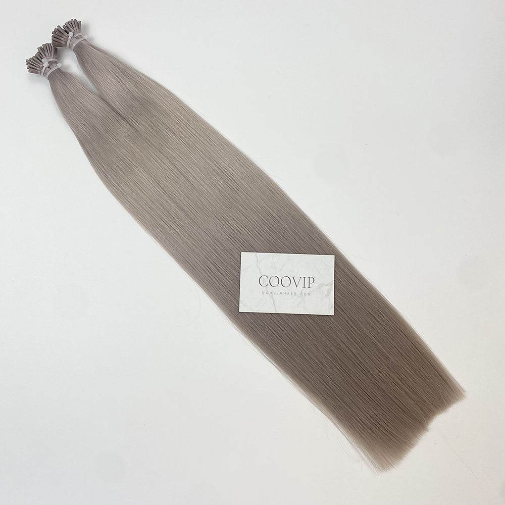 I Tip Extensions Double Drawn Silver Hair 50g - Cooviphair