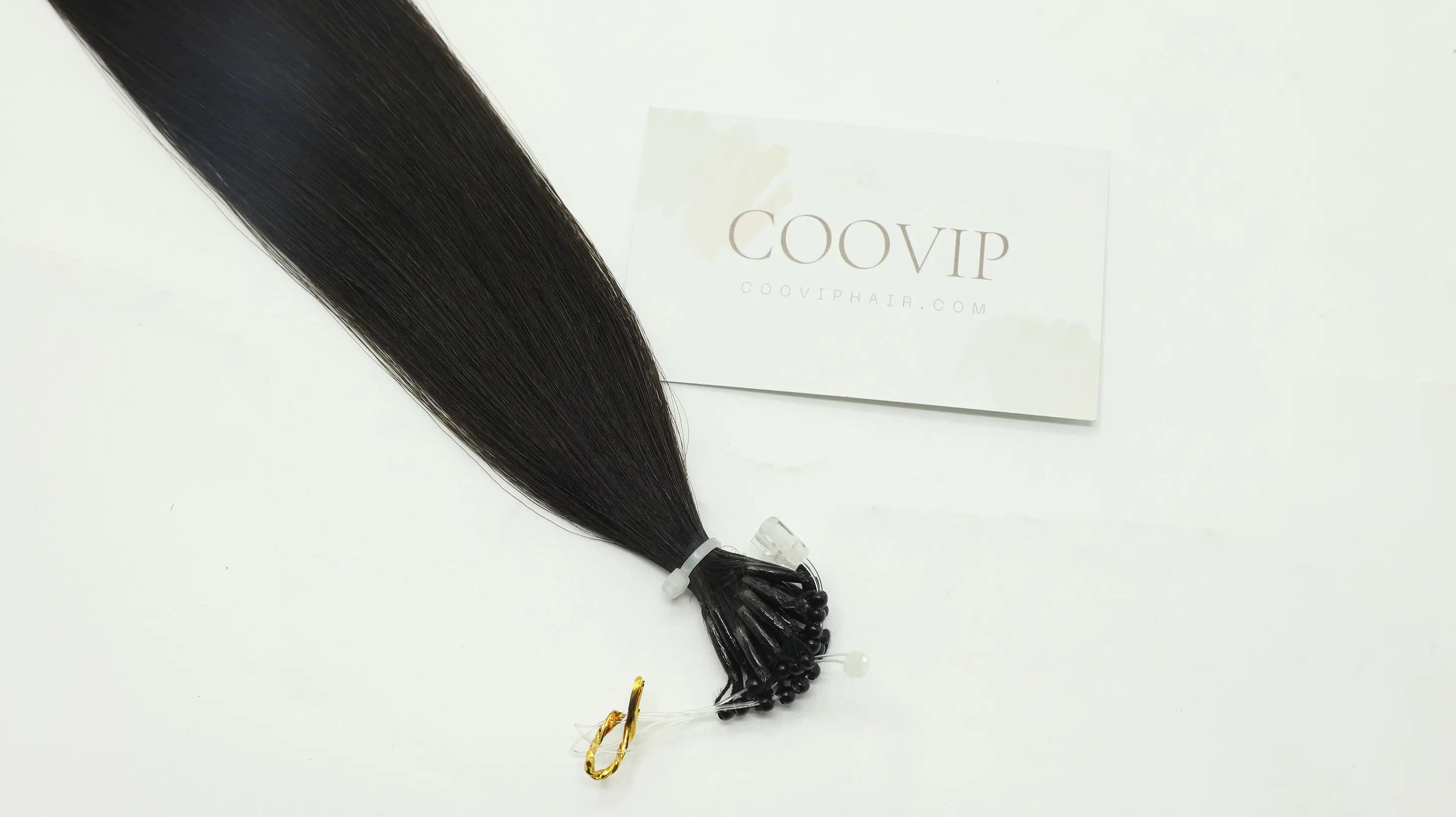 Model showing invisible 8D hair extensions by COOVIP HAIR