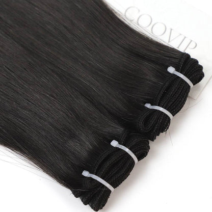 Machine Weft Extensions Double Drawn #1B Natural Black Hair 50g - Cooviphair