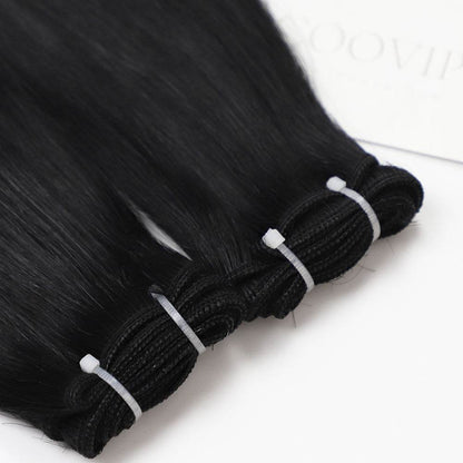Machine Weft Extensions Double Drawn #1 Jet Black Hair 50g - Cooviphair