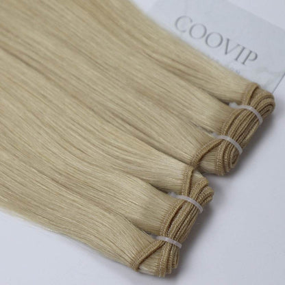 Machine Weft Extensions Double Drawn #22 Champagne Blonde Hair 50g - Cooviphair