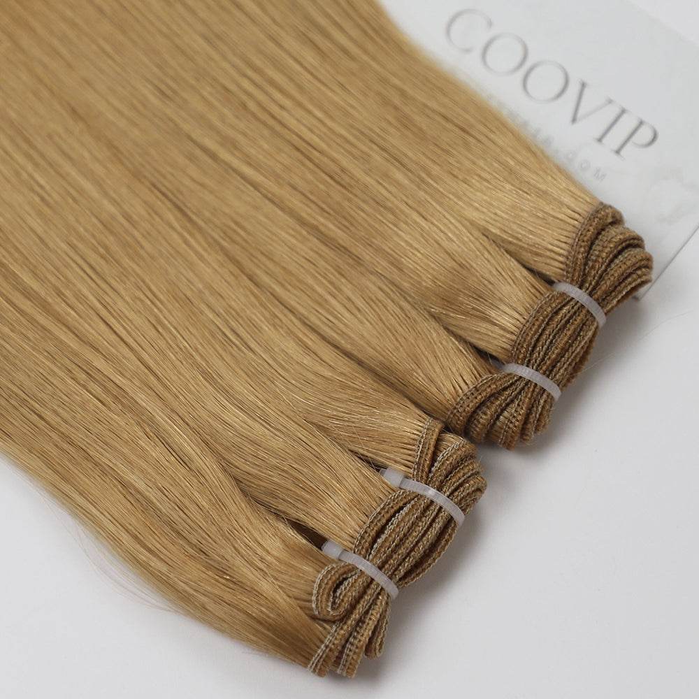 Machine Weft Extensions Double Drawn #27 Copper Blonde Hair 50g - Cooviphair