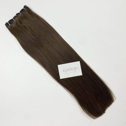 Machine Weft Extensions Double Drawn #4 Chocolate Brown Hair 50g - Cooviphair