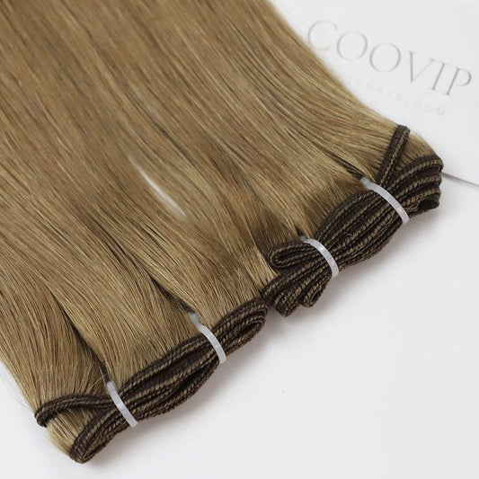 Machine Weft Extensions Double Drawn #6 Medium Chestnut Brown Hair 50g - Cooviphair