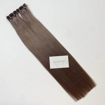 Machine Weft Extensions Double Drawn #8.1 Natural Ash Blonde Hair 50g - Cooviphair