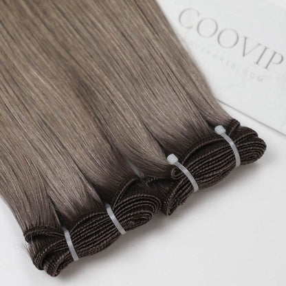 Machine Weft Extensions Double Drawn #8.1 Natural Ash Blonde Hair 50g - Cooviphair