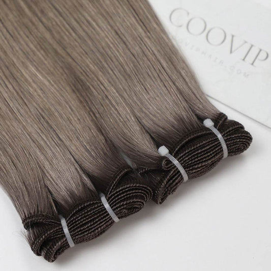 Machine Weft Extensions Double Drawn #8.1 Natural Ash Blonde Hair 50g - Cooviphair