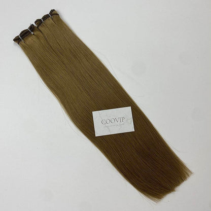 Machine Weft Extensions Double Drawn #8 Light Chestnut Brown Hair 50g - Cooviphair